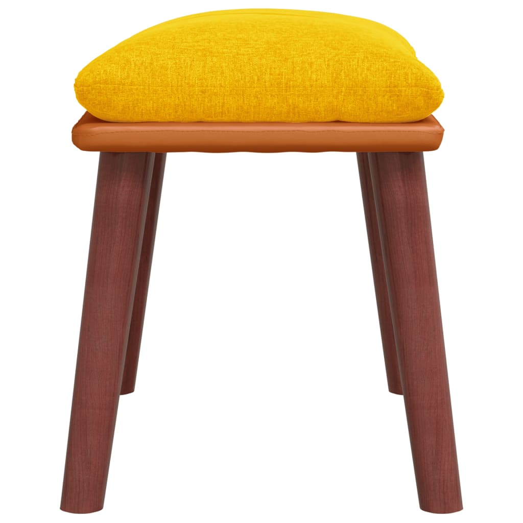 Podnožka Hořčicově Žlutá 45X29,5X35 Cm Textil A Umělá Kůže