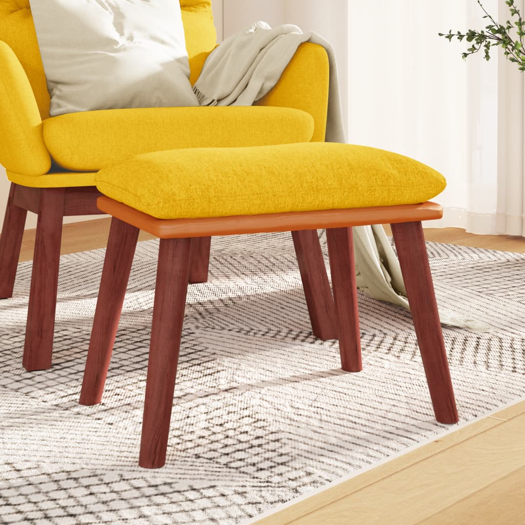 Podnožka Hořčicově Žlutá 45X29,5X35 Cm Textil A Umělá Kůže