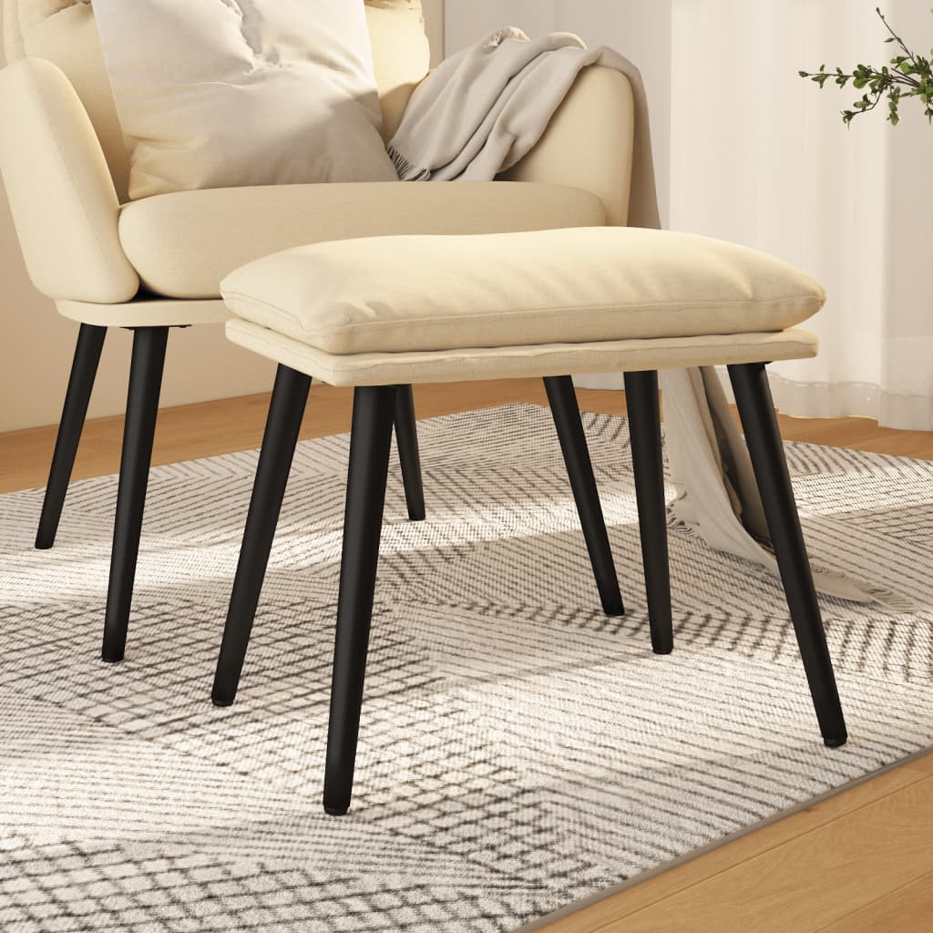 Podnožka Krémová 45X29,5X35 Cm Textil