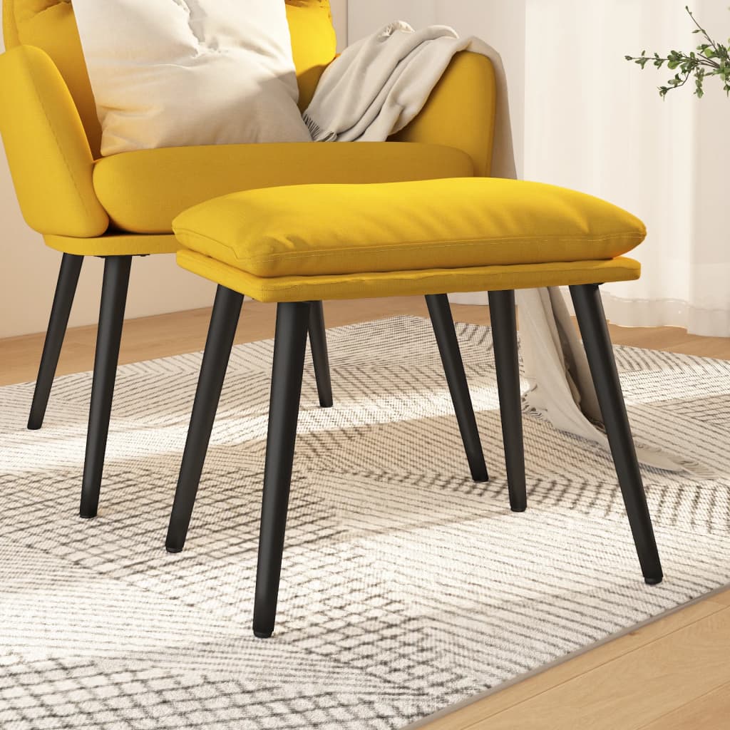 Podnožka Hořčicově Žlutá 45 X 29,5 X 35 Cm Textil