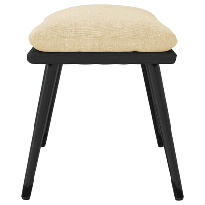 Podnožka Krémová 45X29,5X35 Cm Textil A Umělá Kůže