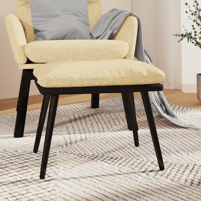 Podnožka Krémová 45X29,5X35 Cm Textil A Umělá Kůže