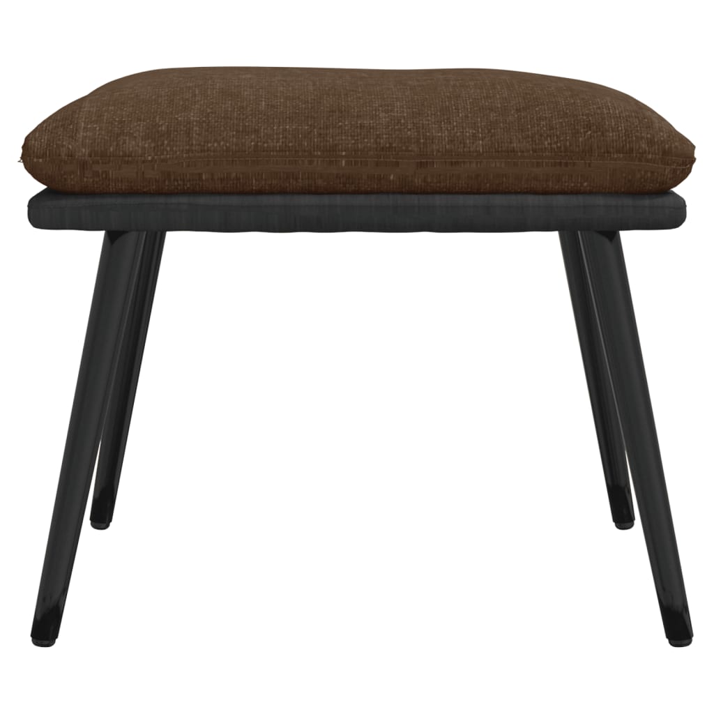 Podnožka Hnědá 45X29,5X35 Cm Textil A Umělá Kůže