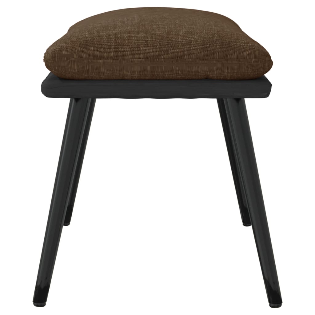 Podnožka Hnědá 45X29,5X35 Cm Textil A Umělá Kůže