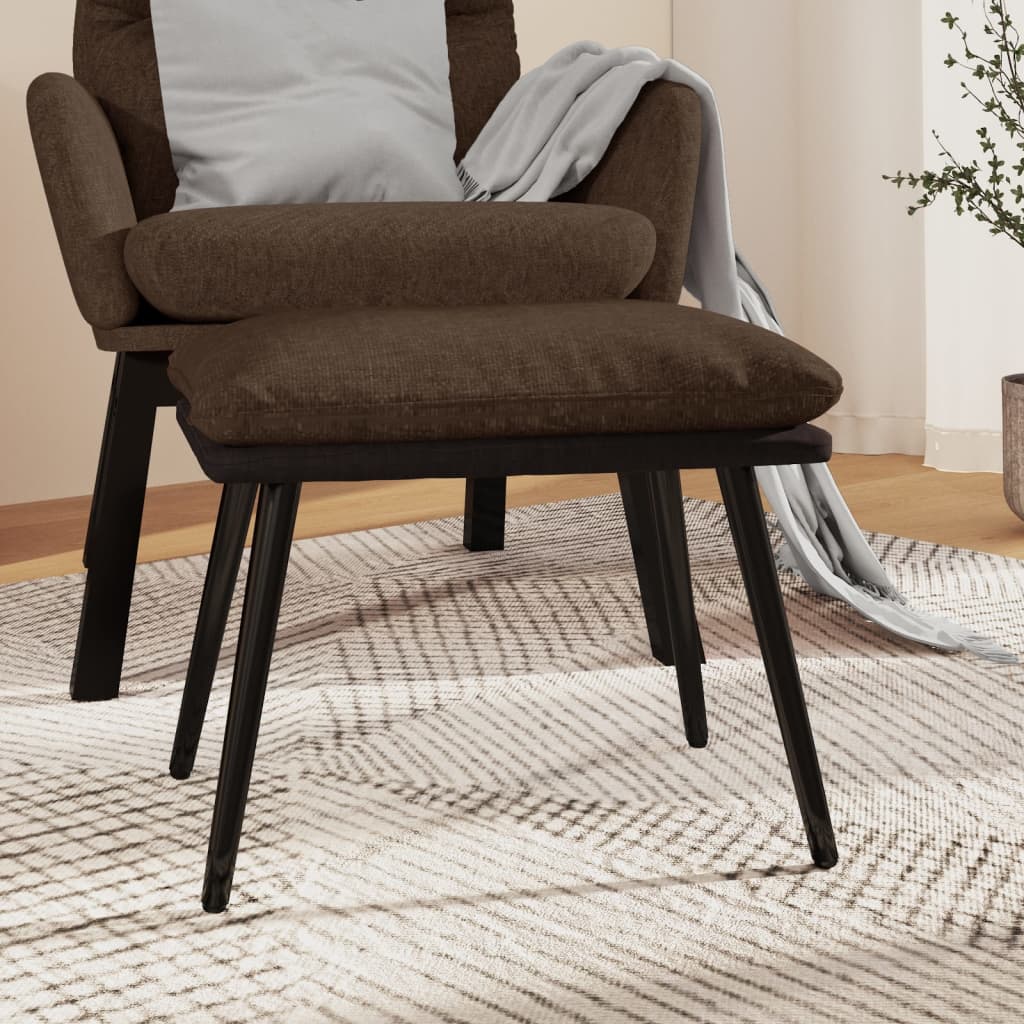 Podnožka Hnědá 45X29,5X35 Cm Textil A Umělá Kůže
