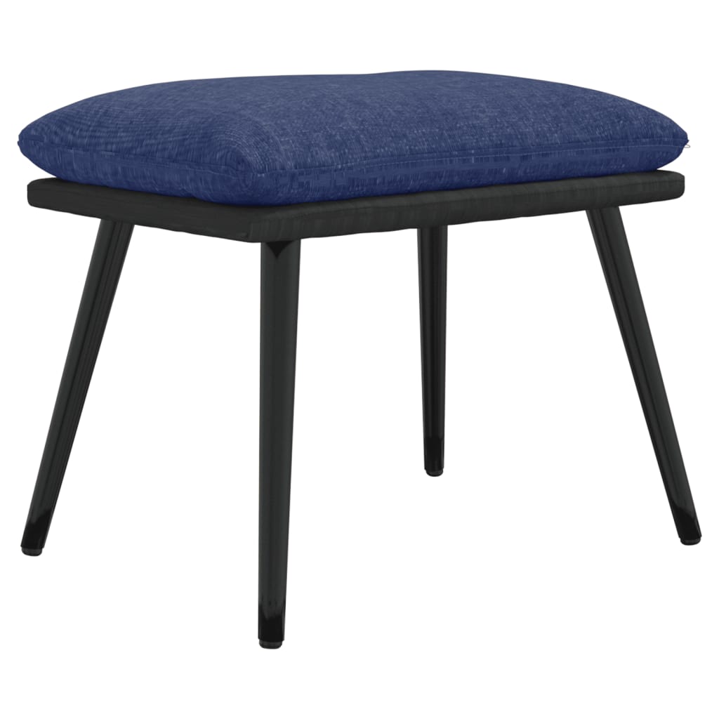 Podnožka Modrá 45X29,5X35 Cm Textil A Umělá Kůže