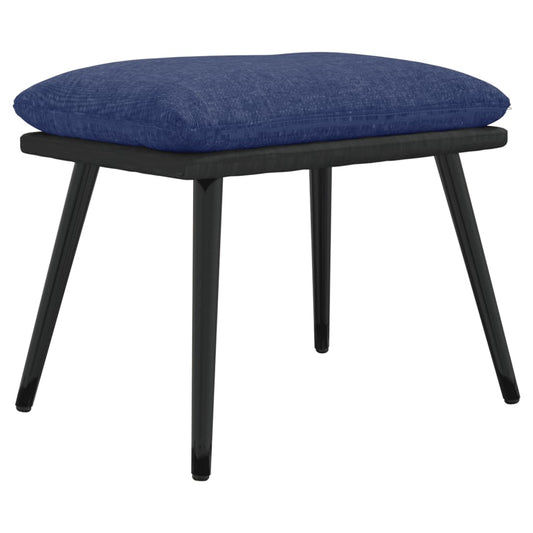 Podnožka Modrá 45X29,5X35 Cm Textil A Umělá Kůže
