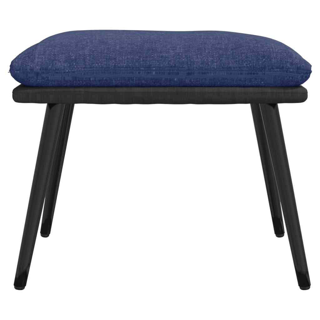 Podnožka Modrá 45X29,5X35 Cm Textil A Umělá Kůže