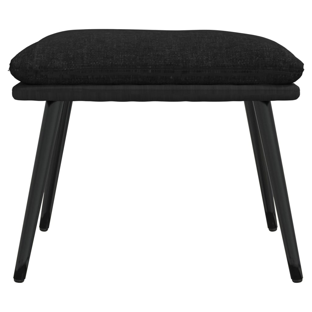 Podnožka Černá 45X29,5X35 Cm Textil A Umělá Kůže
