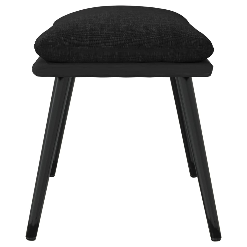 Podnožka Černá 45X29,5X35 Cm Textil A Umělá Kůže