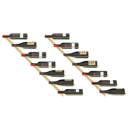 Nástěnné Stojany Na Víno Na 7 Lahví 2 Ks Zlaté Kov