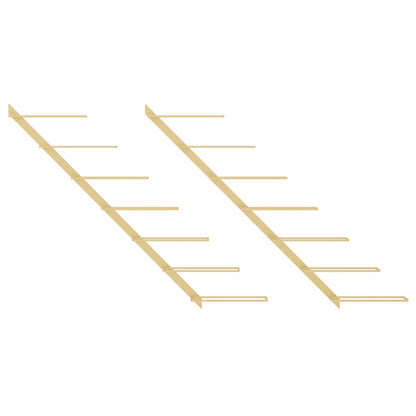 Nástěnné Stojany Na Víno Na 7 Lahví 2 Ks Zlaté Kov