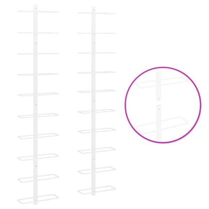 Nástěnné Stojany Na Víno Na 10 Lahví 2 Ks Bílé Kov Bílá