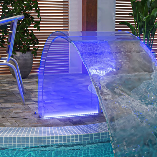 Bazénová fontána s RGB LED osvětlením a konektory akryl 50 cm