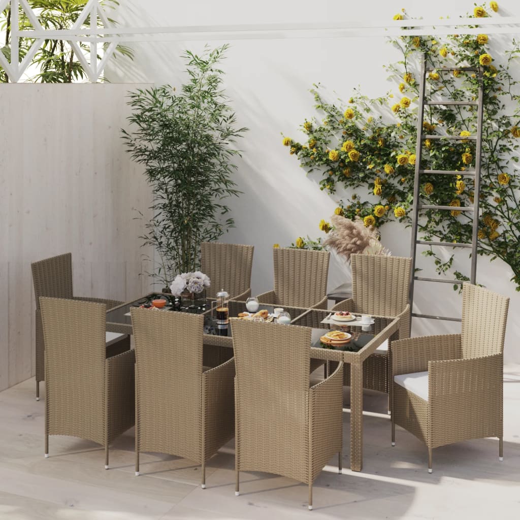 5Dílný Zahradní Jídelní Set S Poduškami Polyratan Šedý
