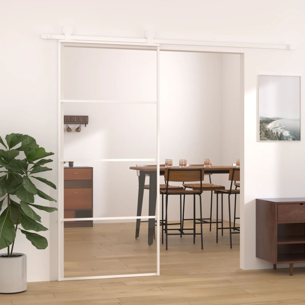Posuvné Dveře Esg Sklo A Hliník 102,5 X 205 Cm Bílé Bílá