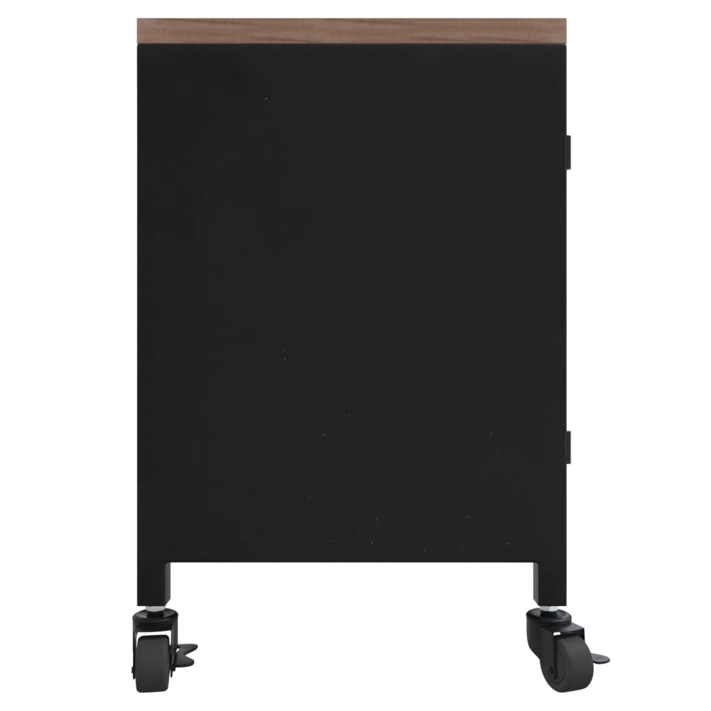 Tv Skříňka Černá 110X30X43 Cm Železo A Masivní Jedlové Dřevo