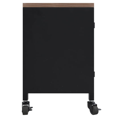 Tv Skříňka Černá 110X30X43 Cm Železo A Masivní Jedlové Dřevo