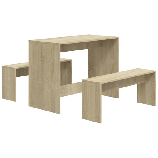 3Dílný Jídelní Set Kompozitní Dřevo