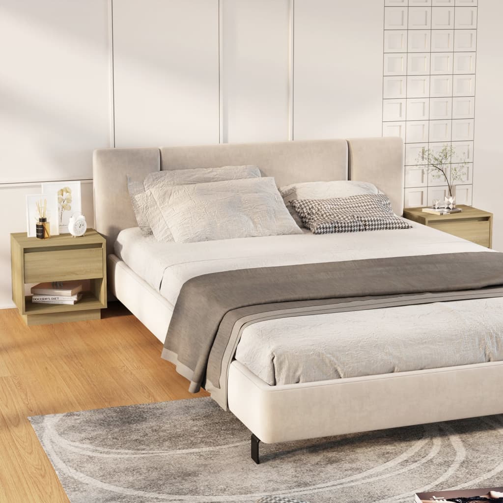 Noční Stolek Bílý 45 X 34 X 44 Cm Dřevotříska