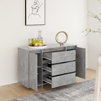 Příborník Se 3 Zásuvkami Betonově Šedý 120X41X75 Cm Kompozit