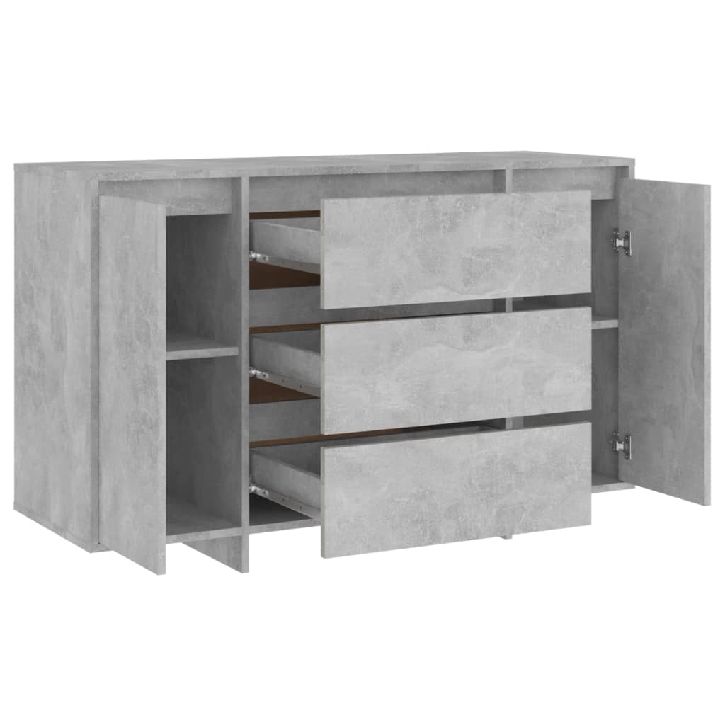 Příborník Se 3 Zásuvkami Betonově Šedý 120X41X75 Cm Kompozit