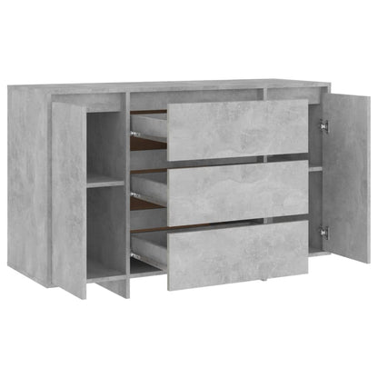 Příborník Se 3 Zásuvkami Betonově Šedý 120X41X75 Cm Kompozit