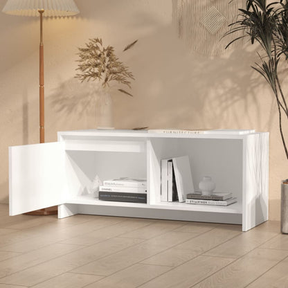 Tv Skříňka Bílá 90 X 35 X 40 Cm Dřevotříska