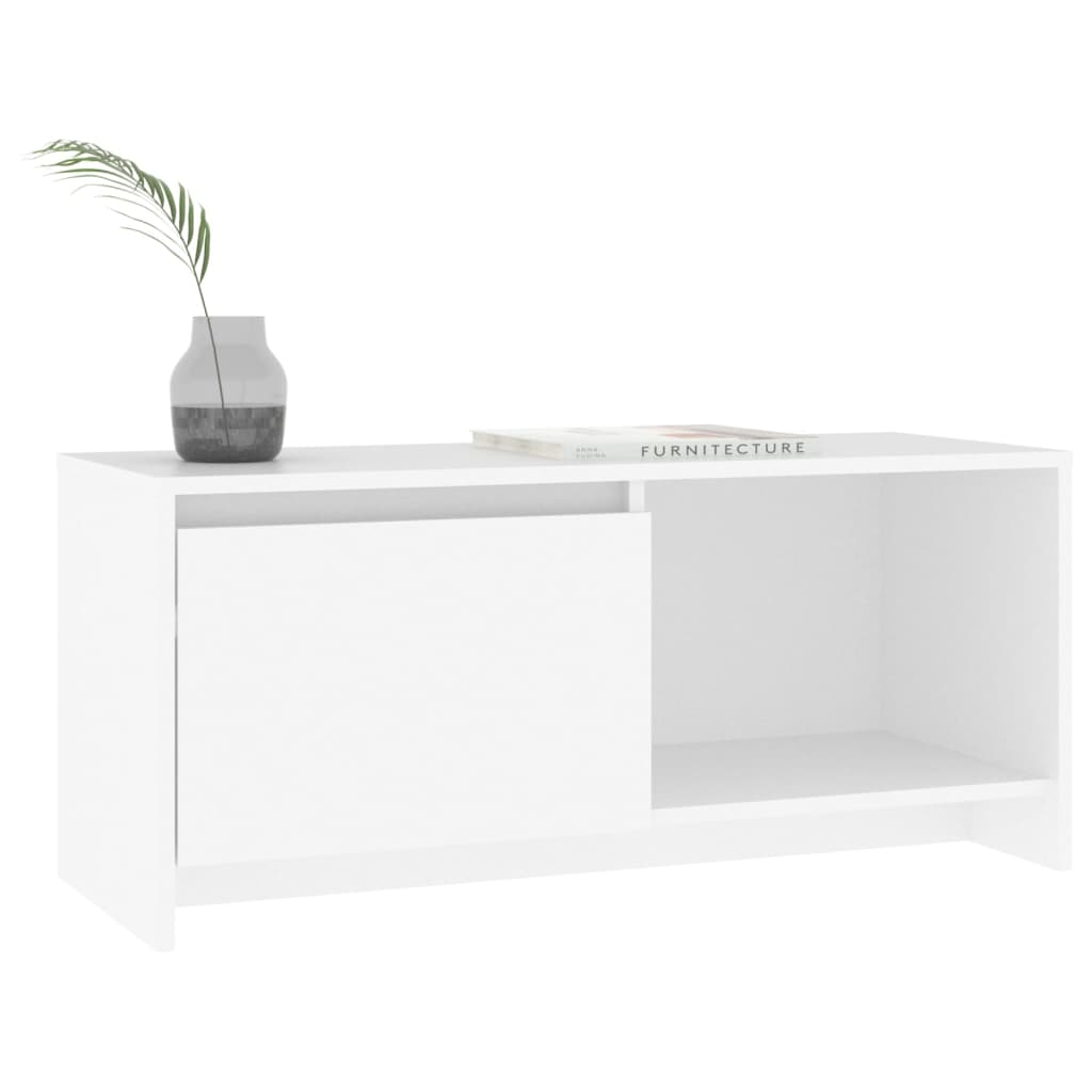 Tv Skříňka Bílá 90 X 35 X 40 Cm Dřevotříska