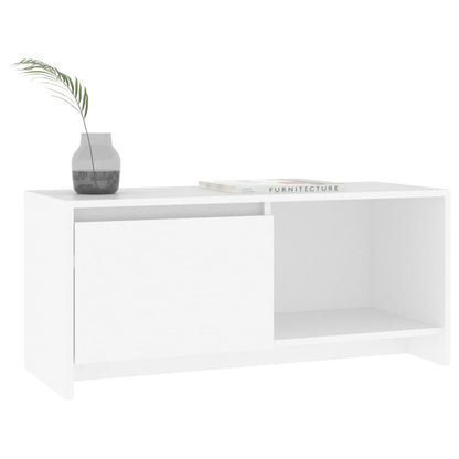 Tv Skříňka Bílá 90 X 35 X 40 Cm Dřevotříska