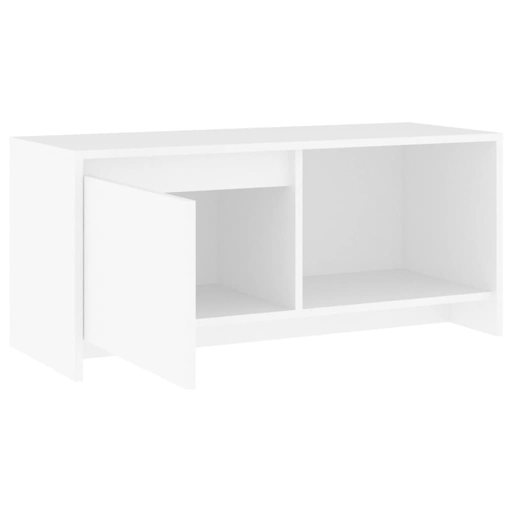 Tv Skříňka Bílá 90 X 35 X 40 Cm Dřevotříska
