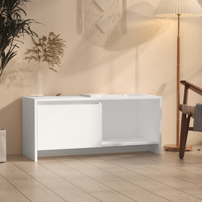 Tv Skříňka Bílá 90 X 35 X 40 Cm Dřevotříska