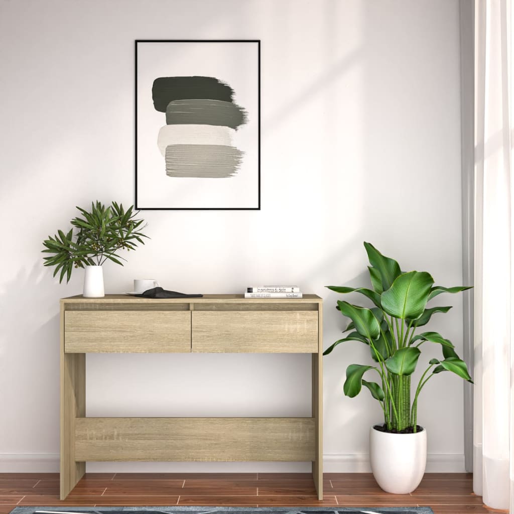 Konzolový Stolek Dub Sonoma 100 X 35 X 76,5 Cm Kompozitní Dřevo