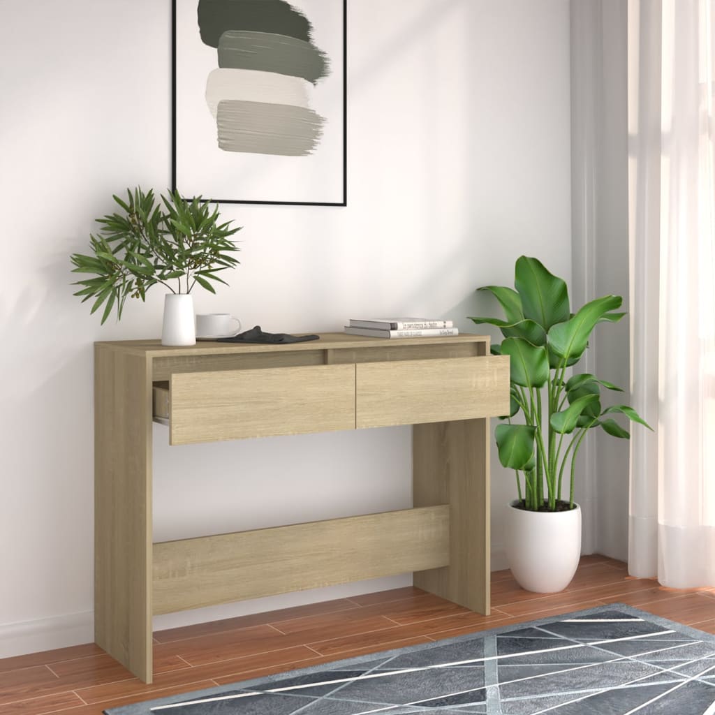 Konzolový Stolek Dub Sonoma 100 X 35 X 76,5 Cm Kompozitní Dřevo