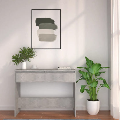 Konzolový Stolek Betonově Šedý 100X35X76,5 Cm Kompozitní Dřevo