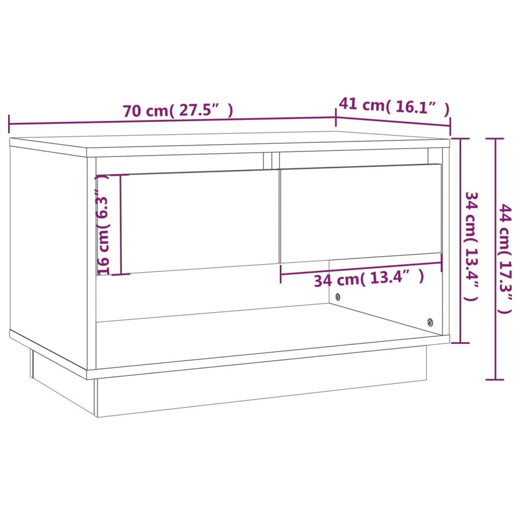 Tv Skříňka Šedá Sonoma 70 X 41 X 44 Cm Kompozitní Dřevo