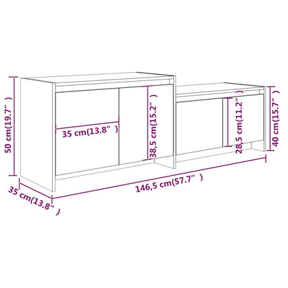 Tv Skříňka 146,5 X 35 X 50 Cm Kompozitní Dřevo