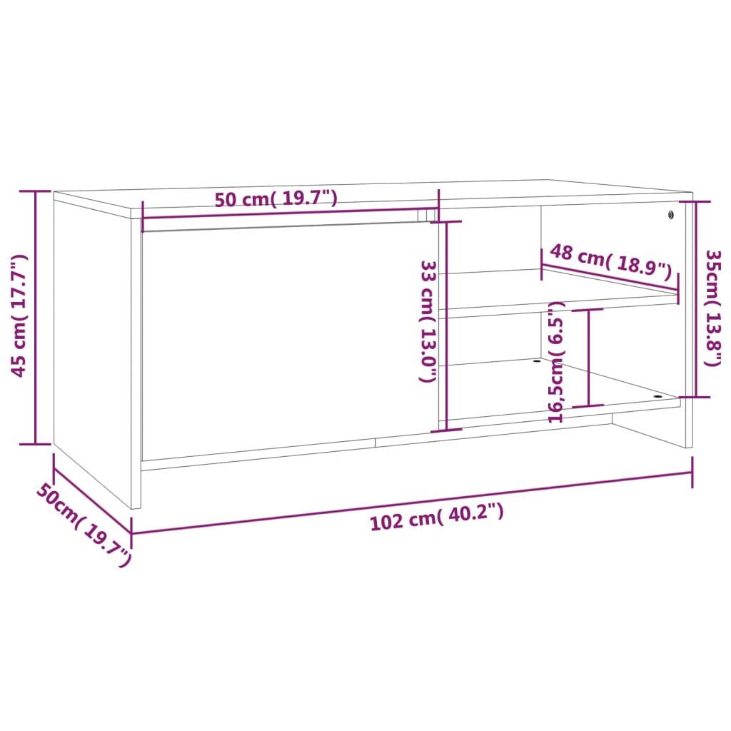 Konferenční Stolek 102X50X45 Cm Kompozitní Dřevo