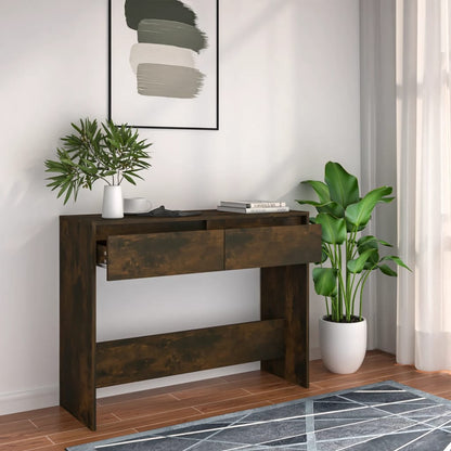 Konzolový Stolek Kouřový Dub 100X35X76,5 Cm Kompozitní Dřevo