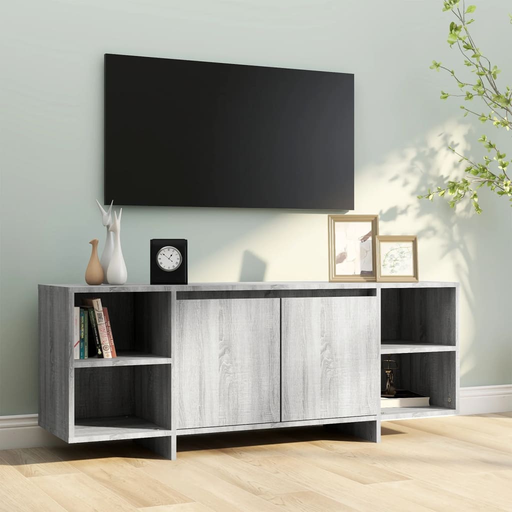 Tv Stolek Šedý Sonoma 130 X 35 X 50 Cm Dřevotříska