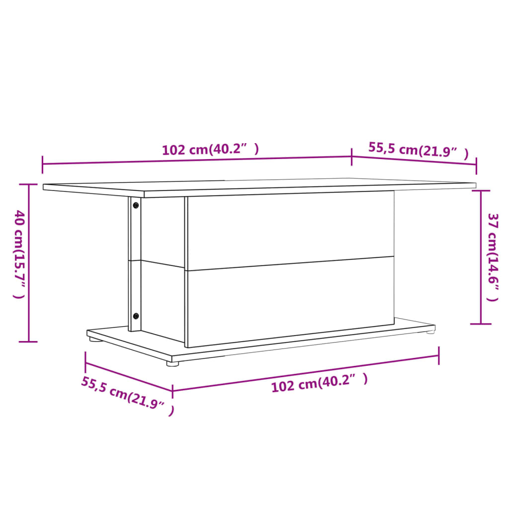 Konferenční Stolek 102X55,5X40 Cm Kompozitní Dřevo