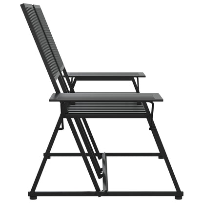 2Místná Zahradní Lavice 165 Cm Černá Ocel