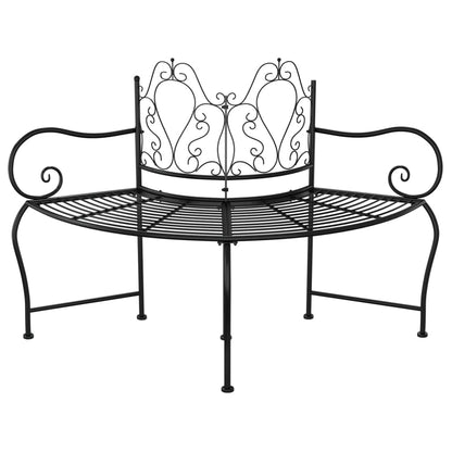 Lavice Kolem Stromu 150 Cm Černá Ocel