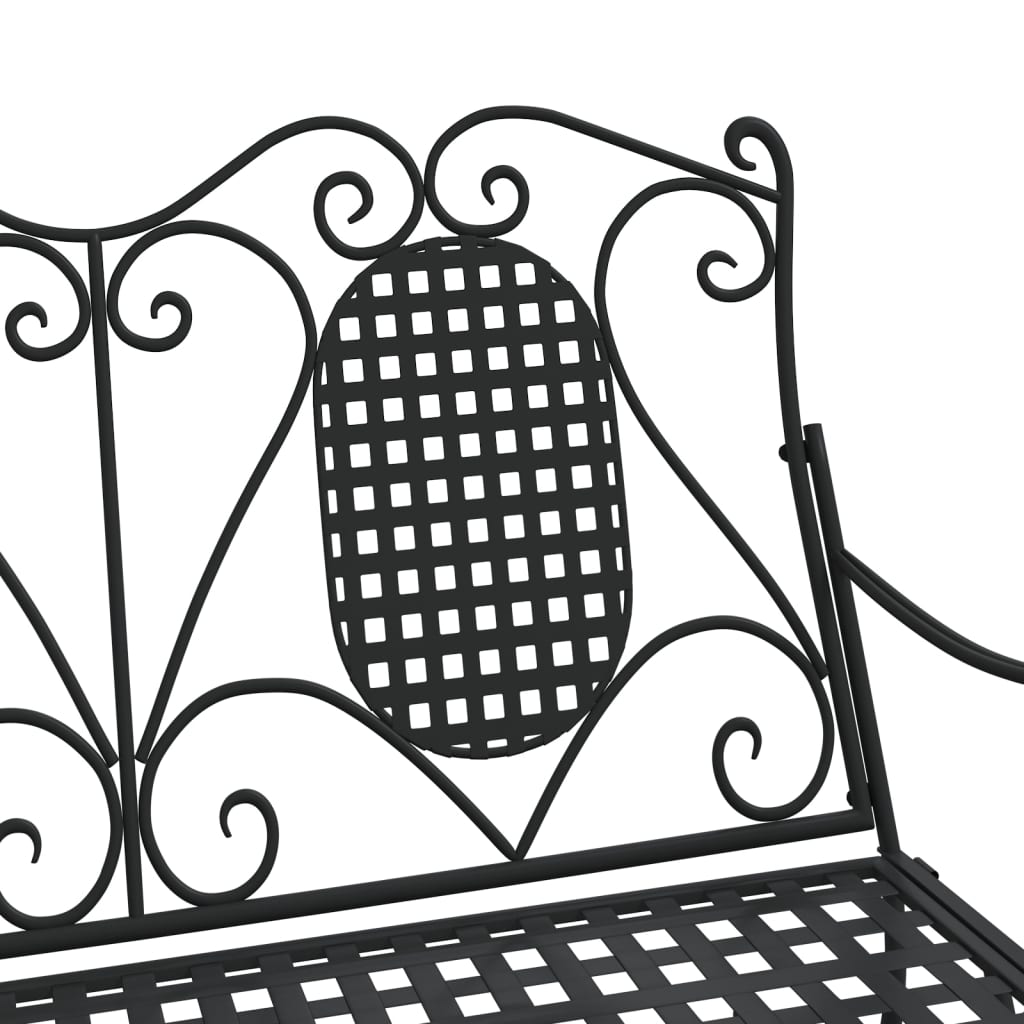 2Místné Houpací Křeslo 113 Cm Černé Ocel