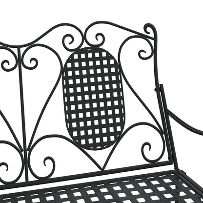 2Místné Houpací Křeslo 113 Cm Černé Ocel