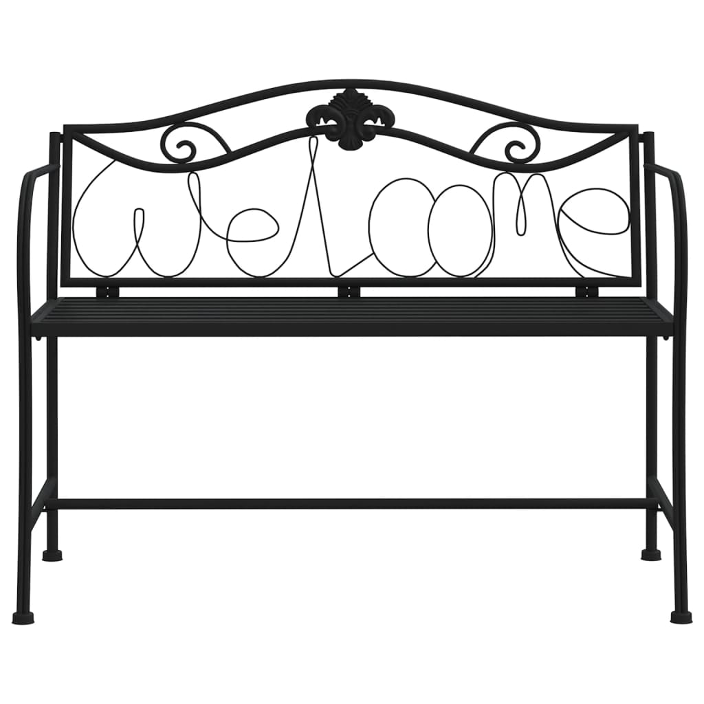 2Místná Zahradní Lavice 104 Cm Černá Ocel