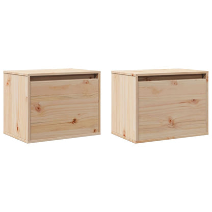 Nástěnné Skříňky 2 Ks 45 X 30 X 35 Cm Masivní Borové Dřevo