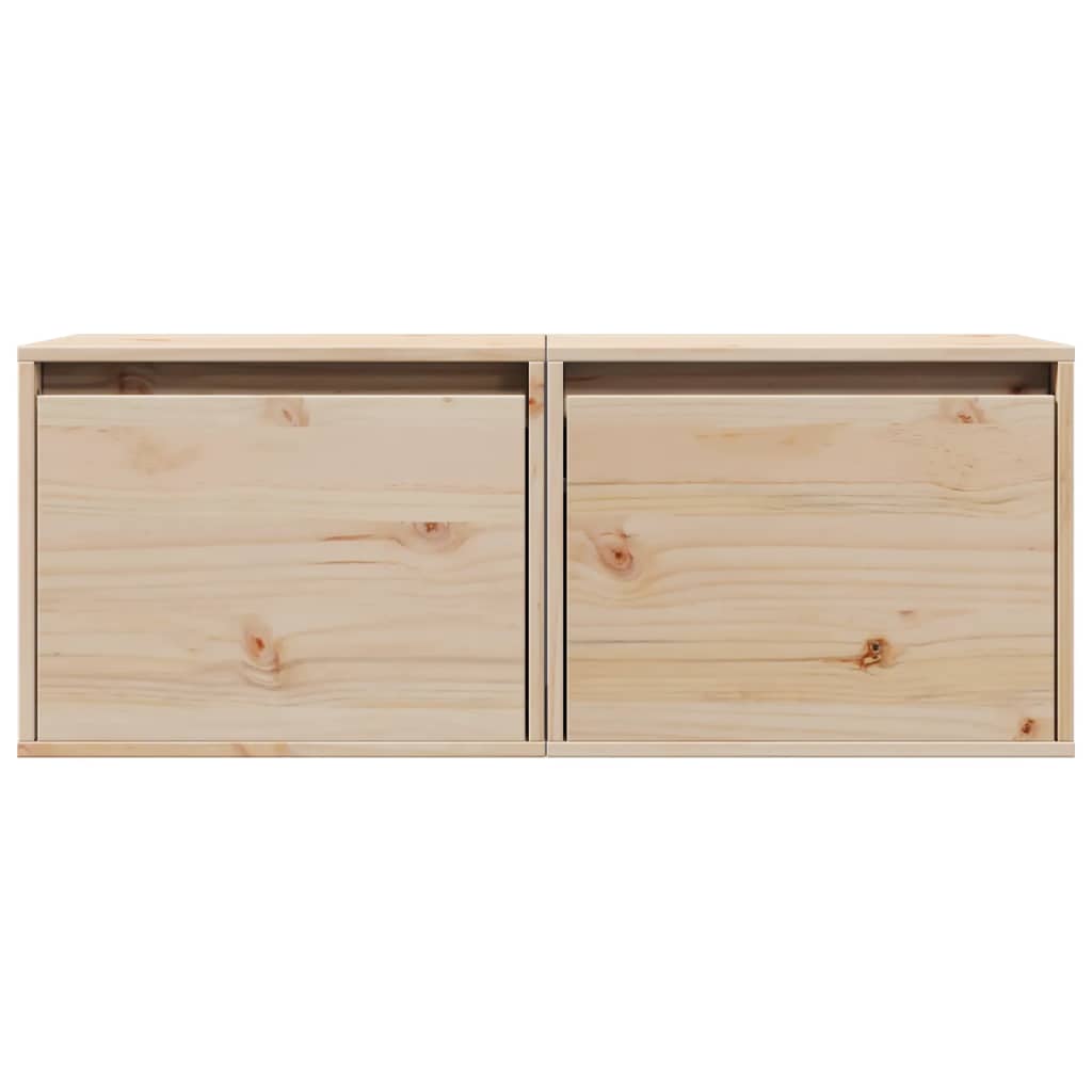 Nástěnné Skříňky 2 Ks 45 X 30 X 35 Cm Masivní Borové Dřevo