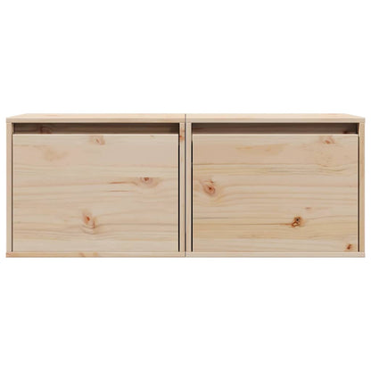 Nástěnné Skříňky 2 Ks 45 X 30 X 35 Cm Masivní Borové Dřevo