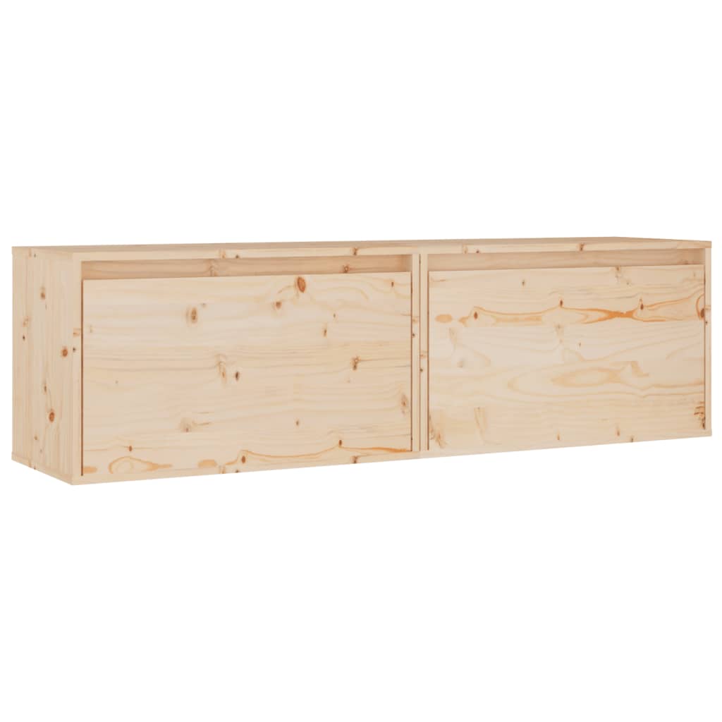 Nástěnné Skříňky 2 Ks 60 X 30 X 35 Cm Masivní Borové Dřevo